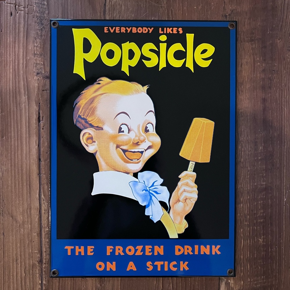 Vintage “Everybody Likes Popsicle” Metal Sign